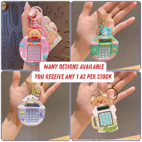 Image of Mini Calculator Keychain for Kids with Steel Ball Puzzle Maze | 8 Digit Basic Math Functions | Educational Pocket Toy | Return Gifts for Boys & Girls | School Bag Accessory