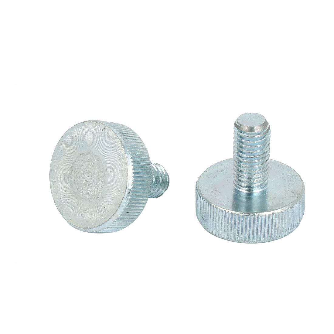 Aexit M10x20mm Thread Nails, Screws & Fasteners Carbon Steel Knurled Round Head Thumb Screws Silver Nut & Bolt Sets Blue 2pcs