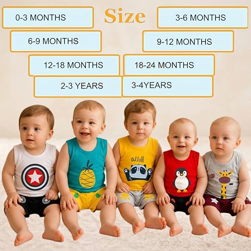 Image of Infantbond Baby Boy's and Girl's Cut Sleeve T-Shirt and Short Combo 100% Cotton Clothing Set(Combo Of 2)