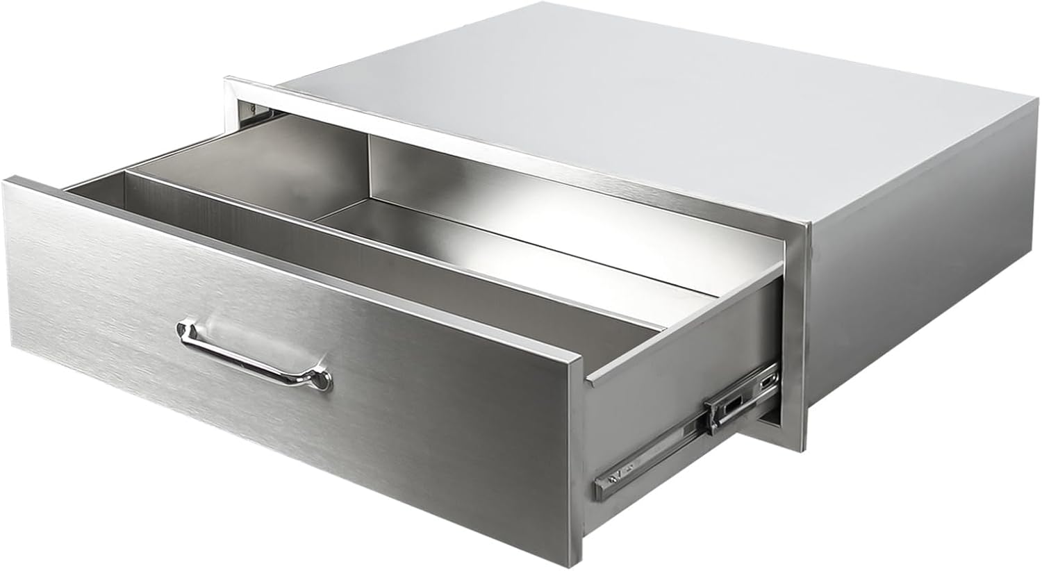 Outdoor Kitchen Drawers, 30x10 inch Stainless Steel BBQ Drawer, Flush Mount Built-in Drawer for Outdoor Kitchen Island & BBQ Islands, Silent, Fully Assembled, 30" W x 23" D x 10" H