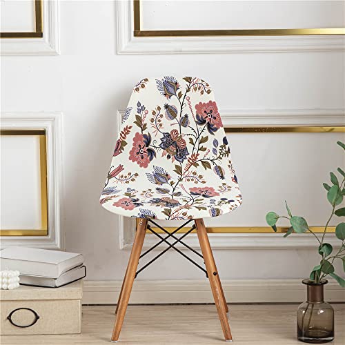 Highdi Fundas de Sillas de Comedor Escandinavas, Flores Lujo Funda para Silla Elástica Extraíbles y Lavables, Cubierta Protectora de Sillas para Cocina Dormitorio Oficina (Vid De Flor,4 Piezas)