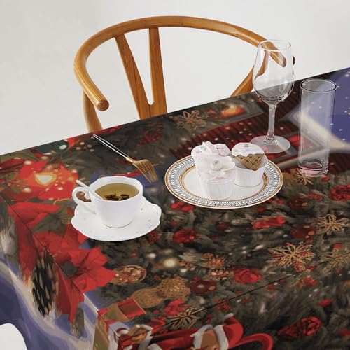 Nappe de table rectangulaire lavable imprimée Cheer de Noël tapis de cuisine - 4
