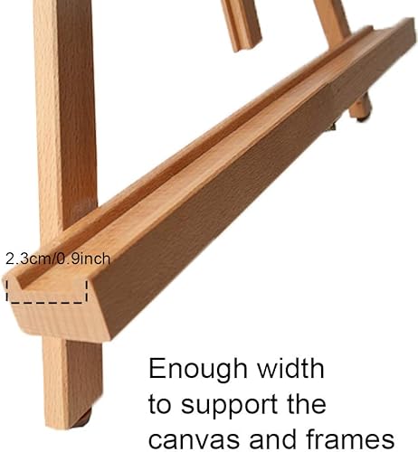 Miniatura 9 de Conda Caballete de mesa plegable de madera de 25 pulgadas, soporte de caballete de pintura de escritorio para artistas, con capacidad para lienzo de