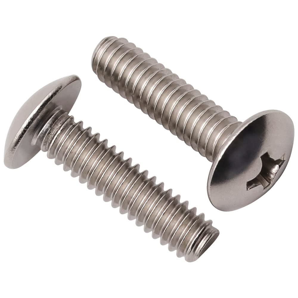 TAODAN Lot De 50 Vis Cruciformes Tête Bombée #8-32 X 45mm – Galvanisées, Pour Poignées Et Boutons D'Armoire