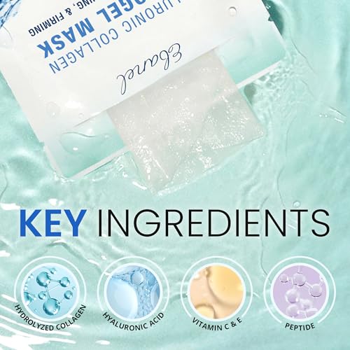Image of Ebanel 10-Pack Hydrogel Collagen Face Mask with Hyaluronic Acid, Peptide