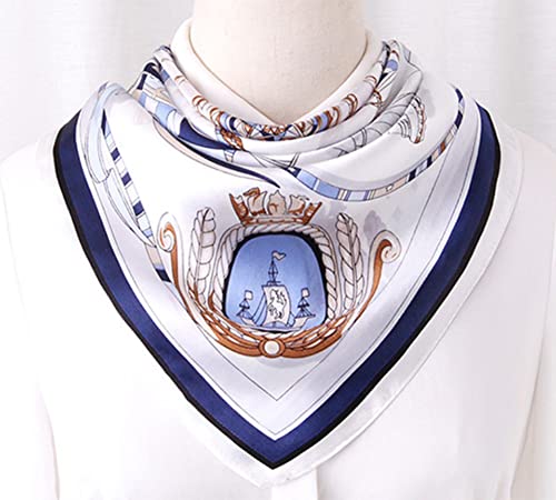 Jerla Women's Satin Square Silk Like Scarf Fashion Pattern Large Hair Scarf Wrap Headscarf 35" X 35" #TOP5