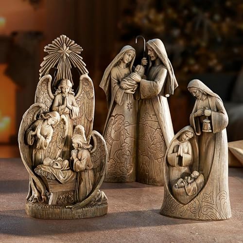 Figura de la Sagrada Familia en resina de 10 pulgadas miniatura 2