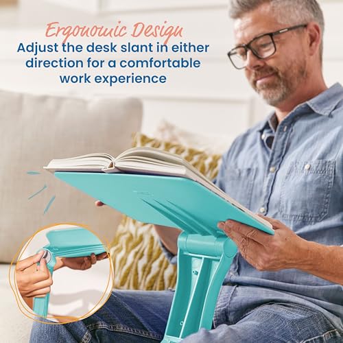 Image of ECR4Kids The Surf Folding Portable Lap Desk, Flexible Seating, Seafoam