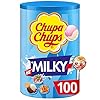 Chupa Chups Schlemmerlutsch-doos, 100 stuks Lollis, 3 crèmige smaakjes, Milky Lutscher