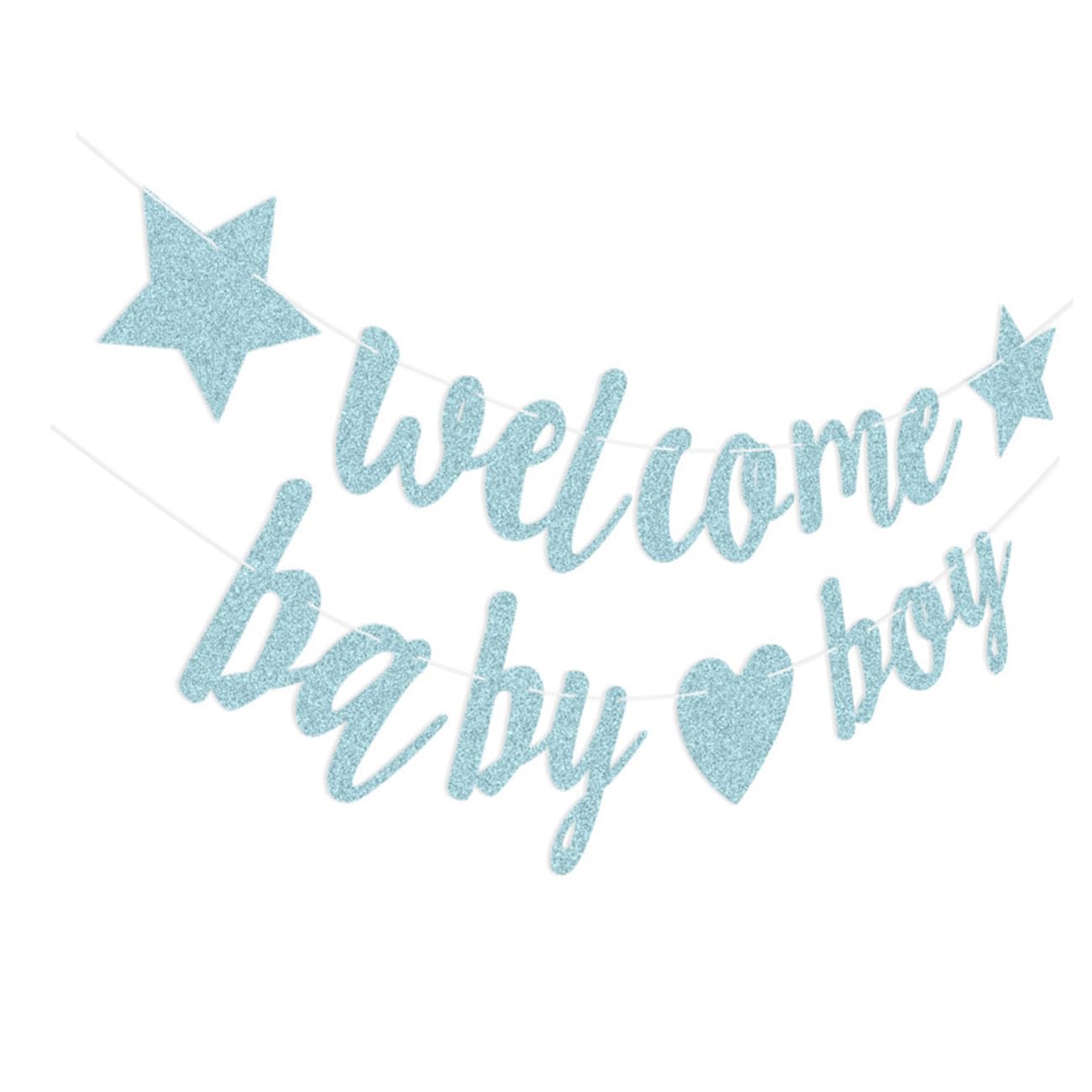 MAGICLULU 3 Decorazioni Per Feste Striscioni Per Rivelazione Del Decorazioni Per Baby Shower Striscioni Di Benvenuto Per Neonati Bandiera Da Appendere Con Glitter