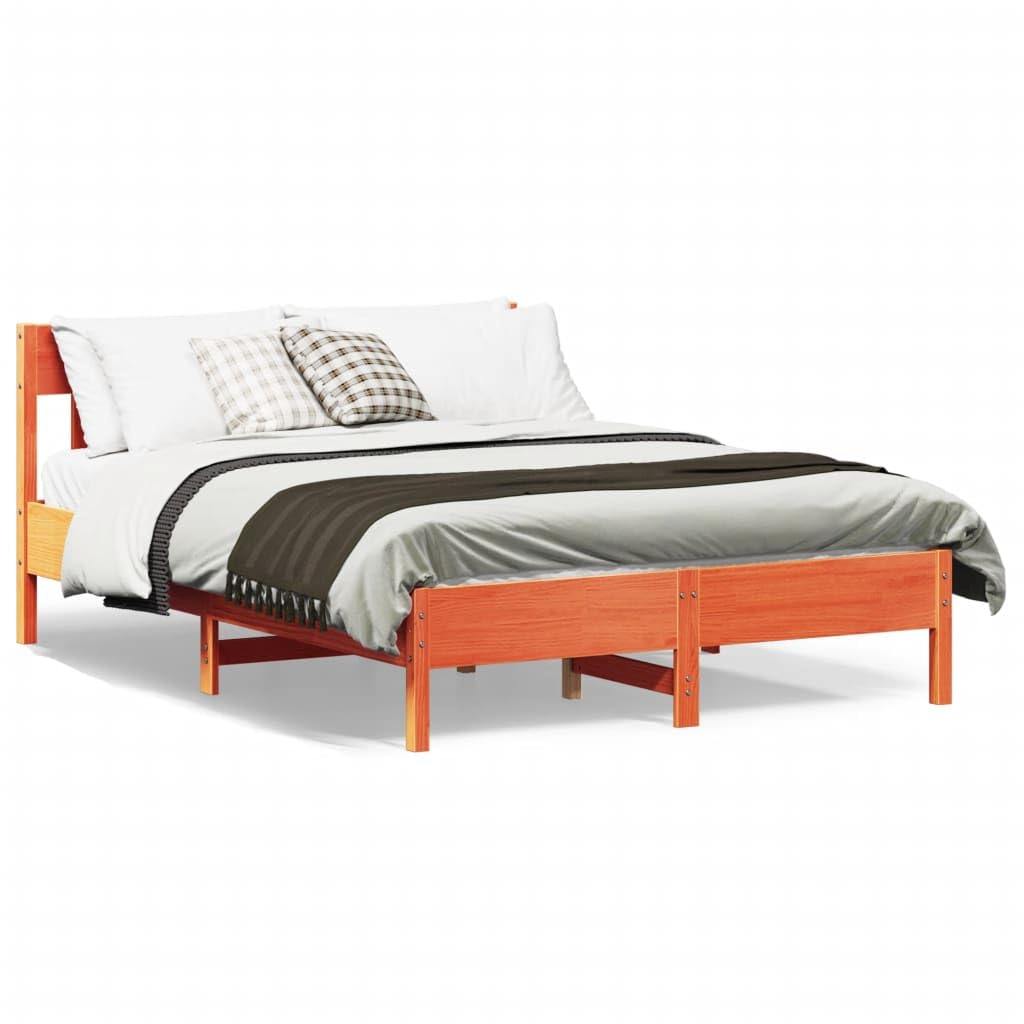 vidaXL Letto senza Materasso Marrone Cera 120x200 cm in Legno di Pino
