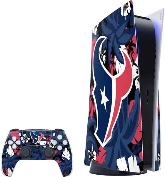 Skinit Decal Gaming Skin Compatible with PS5 Bundle - Officially Licensed NFL Houston Texans Tropical Print Design