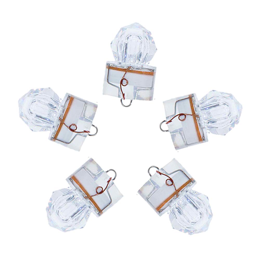 Dr.Fish 5 Pack LED Deep Drop Lights Diamond Fishing Lights Water Activate LED Lighted Fishing Lures Deep Drop Rig Fishing Flashers Hablibut Tuna Swordfish