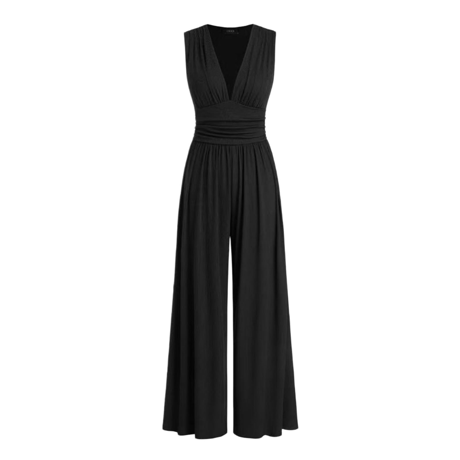 Tuta Elegante Donna Cerimonia Curvy,Jumpsuit Lunga Intera Senza Maniche Scollo a V Casual,Salopette Estiva Pantaloni Larghi Slim Fit,Monopezzi Tutina Festa Da Sera,Overalls Cocktail Jumpsuits