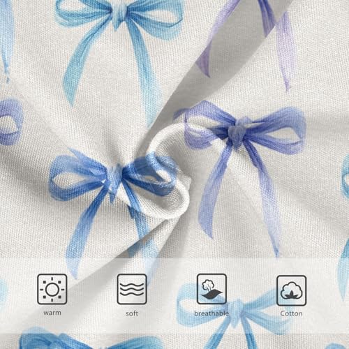 Wusikd Watercolor Blue Bows (2) Girls' Underwear Cotton Girls Briefs Soft Toddler Underwear 2T3