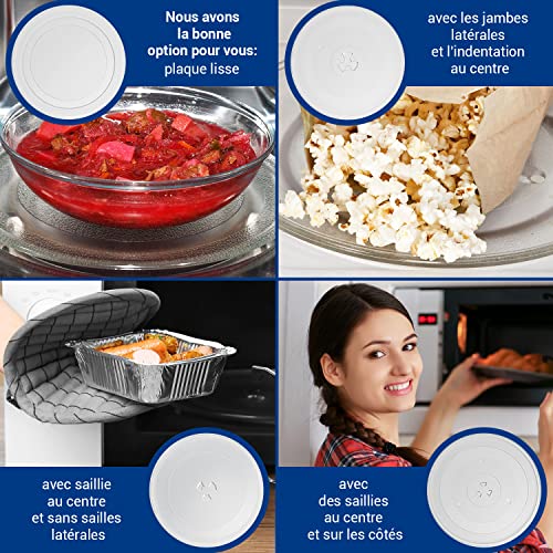 VIOKS Plateau Tournant 315mmø pour Micro Ondes / Plateau Rond en Verre pour Fours Micro-Ondes / Assiette Micro Onde de Rechange comme Candy 49008503