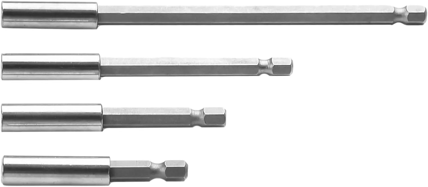 4PcsMagnetic Screw Bits Extension Rod Quick Change Bit 1/4" Shank Long Handle Screwdriver Tip Holder Hand For Electric Screwdriver