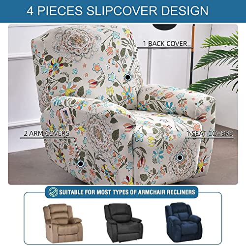 Image of Eco-Ancheng Recliner Slipcovers 4-Pieces Lazyboy Recliner Covers Recliner Couch Covers Recliner Chair Cover Non Slip Reclining Slipcovers with Storage Pockets Furniture Protector for Living Room