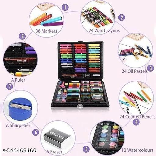 KENYS 150pcs Art Supplies for Kids Deluxe Kids Art Set for Drawing Painting and More with Portable Art Boxx, Coloring Supplies Art Kits Best Christmas Great Gift for Kids. (Black) 2