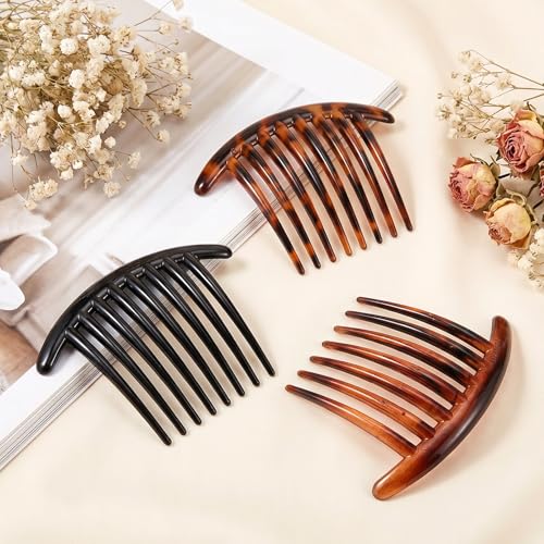 Set de 3 Peines Franceses para Mujer, Negro, Gris y Marrón miniatura 7