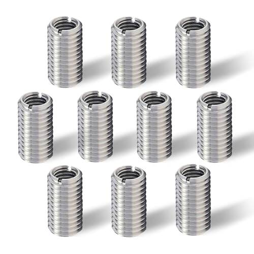 Lot de 10 Inserts Filetés M8 vers M6,15 mm en Acier Inoxydable,Filetage Adaptateurs Manchon Réducteur Écrou,Insert Fileté M8 sur M6,Adaptateur Fileté,...