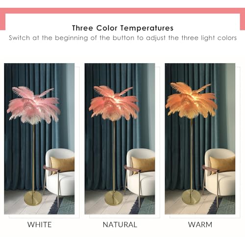 Lampadaire en plumes d'autruche à LED variable pour un éclairage ajustable - 6