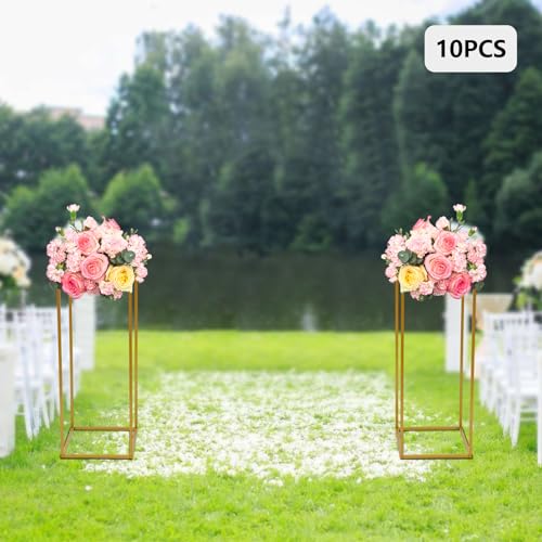 Support de fleurs carré en métal 60 cm (Lot de 10) avec marteau