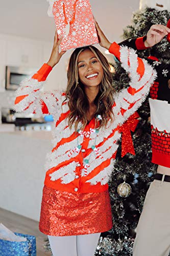 Image of Tipsy Elves Womens Sequin Skirts Sparkly Knee Length Concert Mini Skirt Shiny Dance Club Rave Party Skirt for Women
