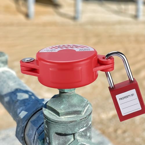 RealPlus Bloqueio de válvula de portão e cadeado de segurança, dispositivo de bloqueio de válvula, d