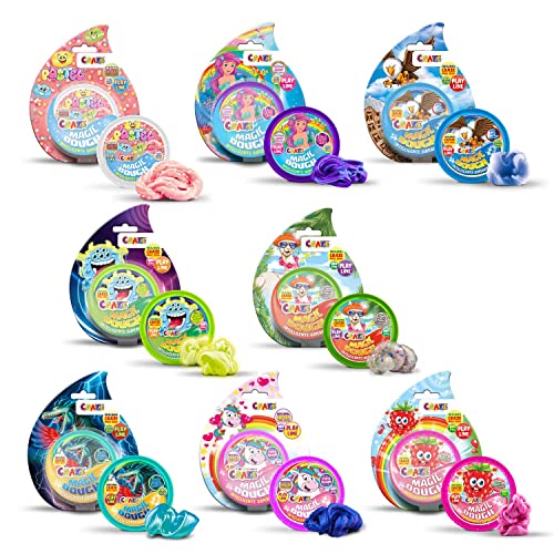 MAGIC DOUGH Pack de 8 plastilinas inteligentes en 8 colores surtidos, arcilla para...