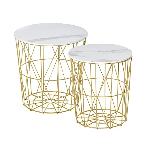 DESIGN 2 IN 1: Non solo puoi usarli come tavolini da caffè ma anche come contenitori. Il piano del tavolo rimovibile ti permette di posizionare nella base libri, coperte e tanto altro.
