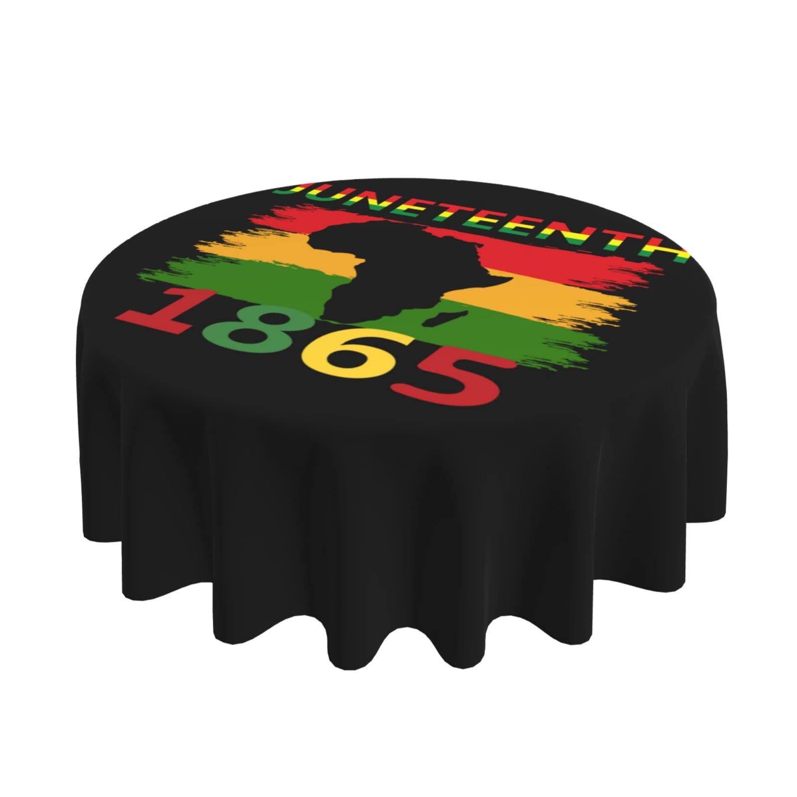 Juneteenth Tablecloth Round 60 Inch for Juneteenth Decorations Washable Polyester Table Cover for Kitchen Party Picnic Dining Decor