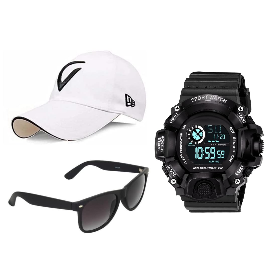 PUTHAK Unequetrend Digital Sports Watch, Multi-Functional Watch for Boys & Men with Cap and Sunglasses, Combo Pack of 3- PTHK-2543 (B09S154KMJ) Amazon Price History, Amazon Price Tracker