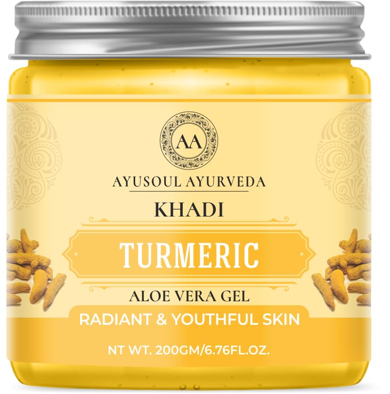 Image of Khadi Turmeric Aloevera Gel Face Gel 99% Pure & Natural for Moisturizing & Hydrates, No SLS,200gm Pack of 1