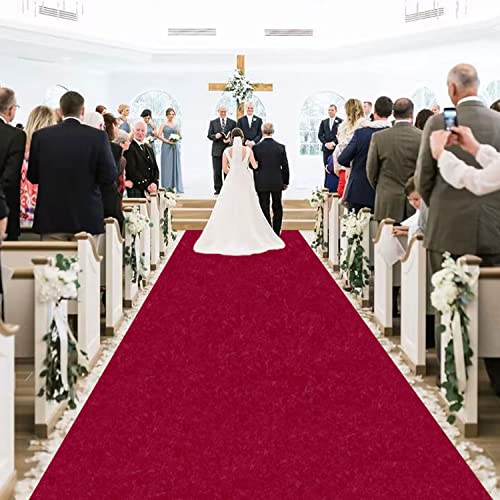 MODFUNS Burgundy Velvet Aisle Runner 48" x 15ft