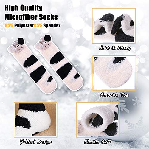 Yebing Fuzzy Socks For Women Fluffy Slipper Socks Winter Warm Cozy Plush Microfiber Home Animal Sleeping Socks2