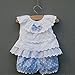 Kids Baby Girls Tops Polka Dot Lace Shirts T-shirt Shorts Pants Outfits Sets,Blue-(90)-12-18 months