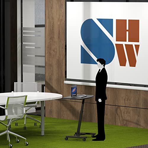 Shw Height Adjustable Mobile Laptop Stand Desk Rolling Cart, Height Adjustable From 28'' To 33'', Black #TOP3