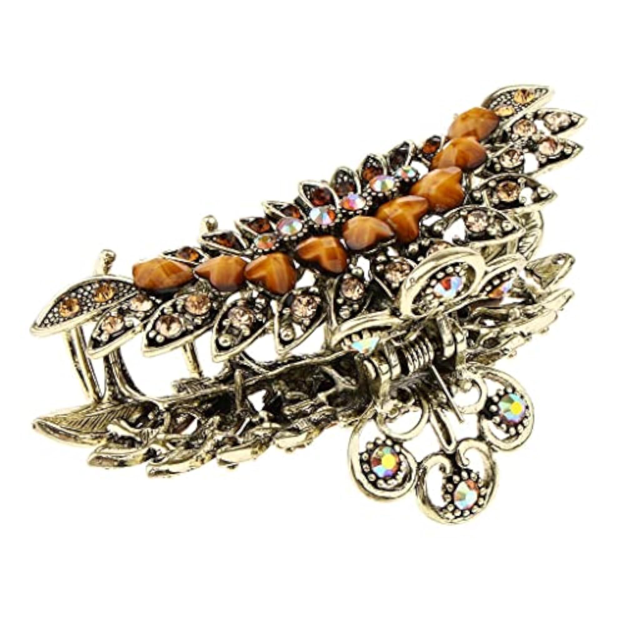 Women's 2pc Large Rhinestone Hair Claw Jaw Clips Set