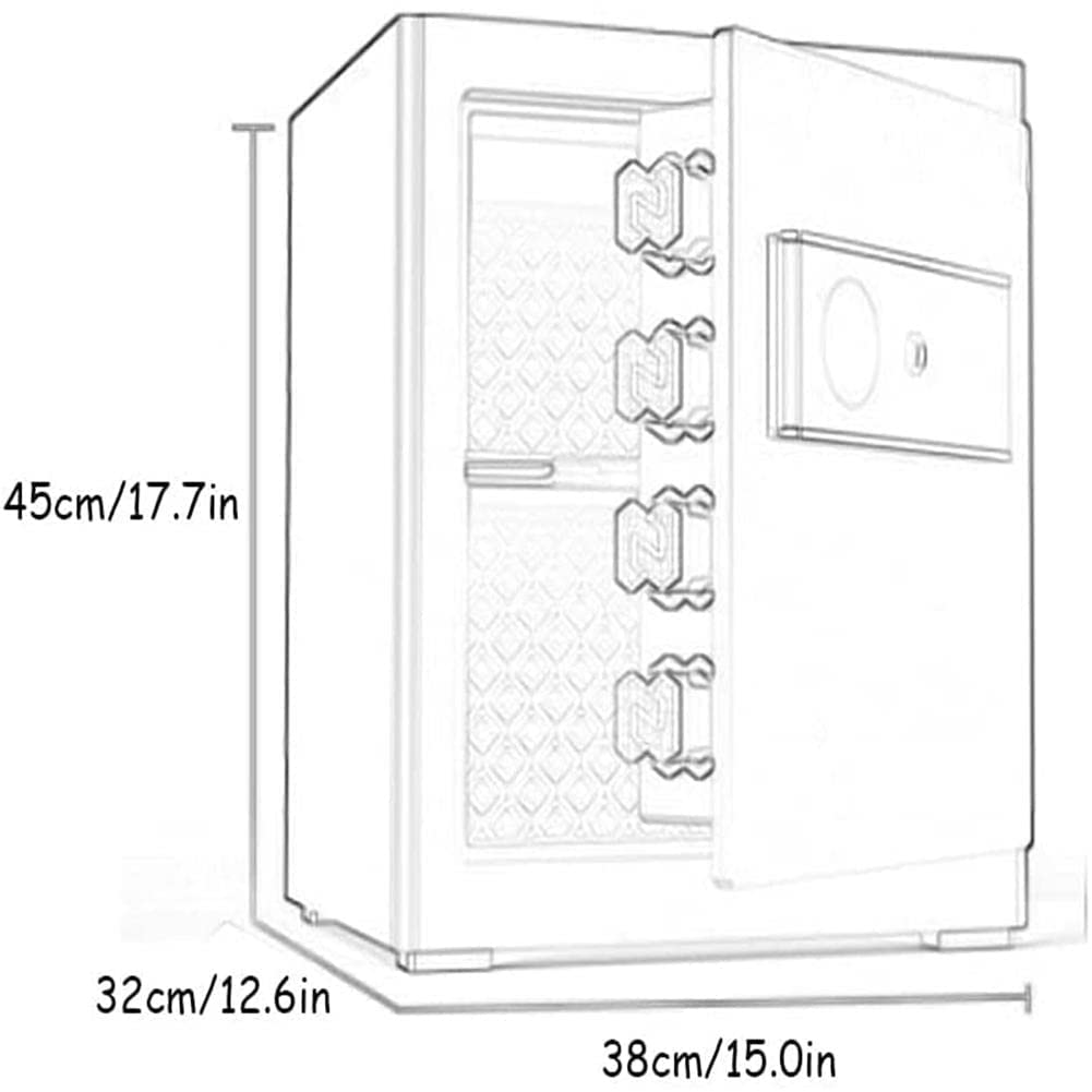 Archivador electrónico impermeable ignífugo, multicapa, con huellas dactilares y contraseña, para oficina en casa, almacenamiento seguro para dinero en efectivo y documentos (dorado)