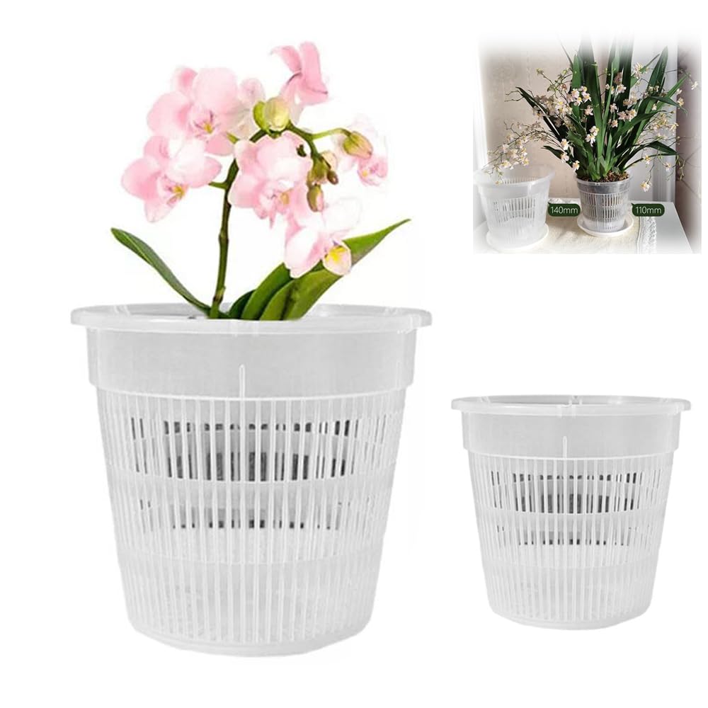 Macetas de plástico transparente, macetas de orquídeas con agujeros, macetas de orquídeas transparentes, maceta de orquídea transparente con agujeros de drenaje, macetas de orquídeas para trasplantar,