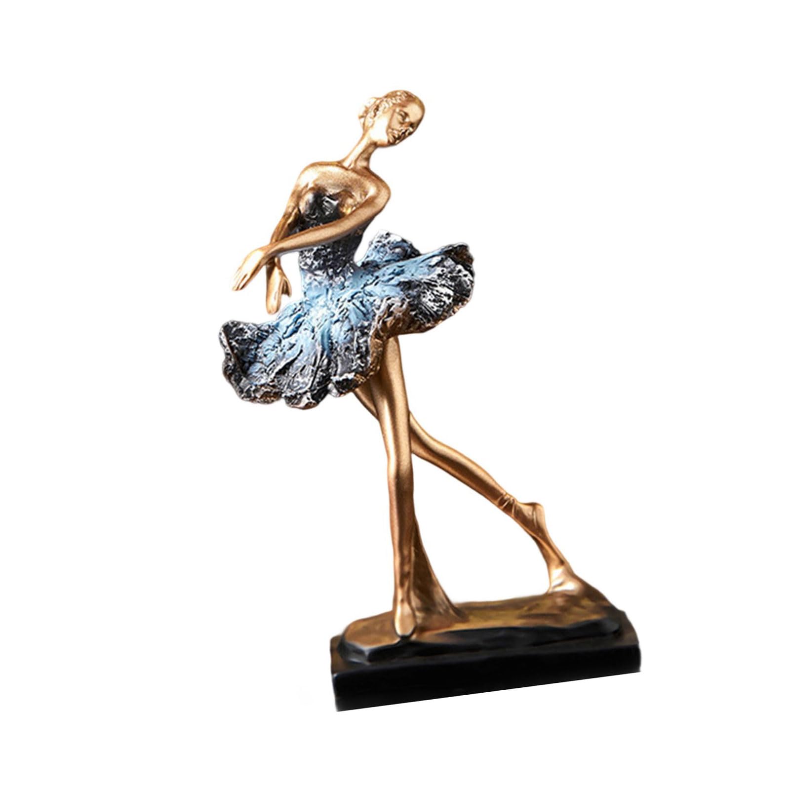 FackLOxc 2 Artistic Ballet Dancer Figurine Resin Craft Statue for Entryway Bookcase Accent Display Ballet Dancer Figurine