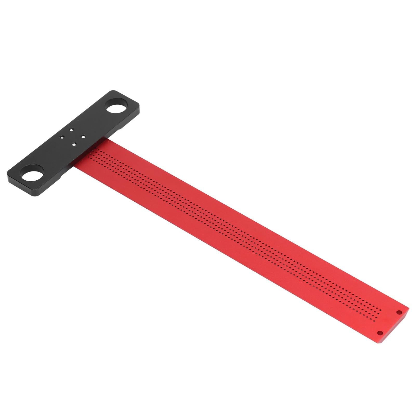 Regla en T para carpintería Calibre de marcado de orificios de 6 pulgadas Herramienta de medición de aleación de aluminio con orificios incrementales de 1/32 de pulgada Escala (30,5 cm/12 pulgadas)