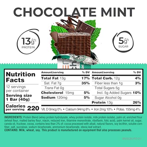 Image of Power Crunch Protein Energy Wafer Bars, Chocolate Mint, 1.4 Ounce (12 Count)