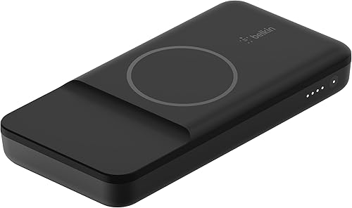 Belkin Cargador portátil, banco de energía de 10000 mAh - Cargador inalámbrico rápido USB-C de 7.5 W - Paquete de batería MagSafe Charger - Cargador