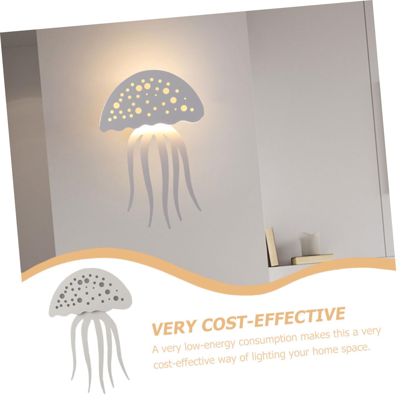 Hemobllo Lámpara de Pared LED Medusa, Compacta de Hierro y Acrílico, Luz Cálida para Dormitorio y Salón, Decoración Moderna para Hogar, Instalación Fácil y Segura