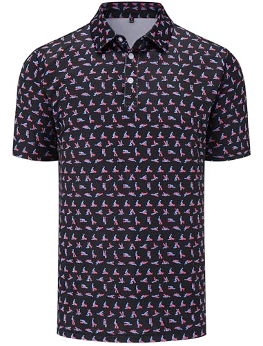 Mens Golf Polo Shirts Short Sleeve Dry Fit Performance Moisture Wicking Casual Funny Golf Polo Shirts for Men2
