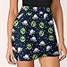 Cute Space Alien and UFO Head Skorts Skirts for Women, Athletic Golf Tennis Skirt Casual Workout Skirt with Shorts Pockets