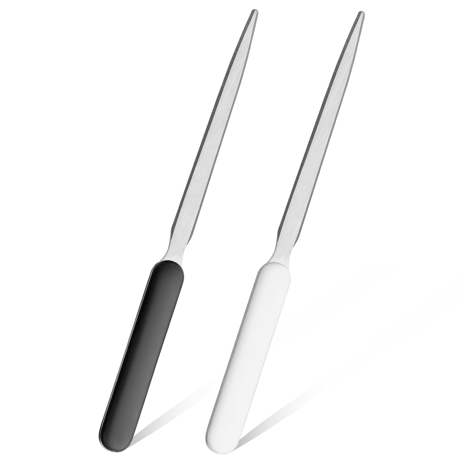 ZEYIYER 2 Pcs Letter Openers, Stainless Steel Letters Opener Envelope Slitters for Ladies, Portable Lightweight Mail Opener Tools with Plastic Handle for Office School Home
