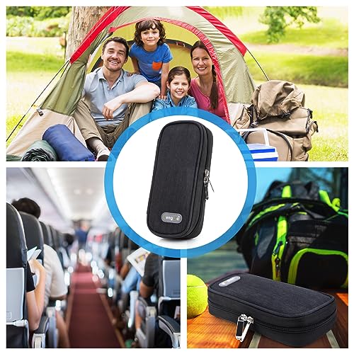 Image of YOUSHARES Insulin Cooler Travel Case - Diabetic Case Insulated Organizer Portable Cooling Bag for Insulin Pen and Medication Diabetic Care Supplies with 2 TSA Approved Ice Pack (Black)